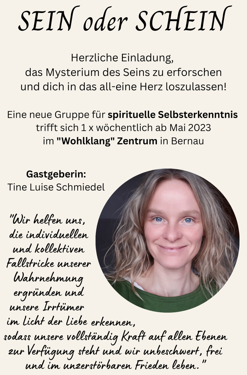 Kursstart morgen: Spirituelle Selbsterkenntnis, Berlin-Karow